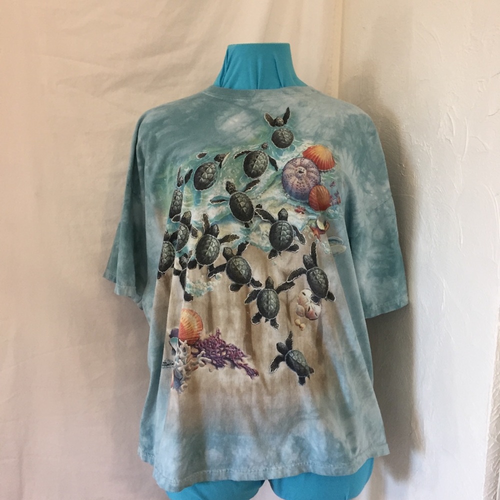 Blue Gildan 3X Sea Turtles Graphic T-Shirt
